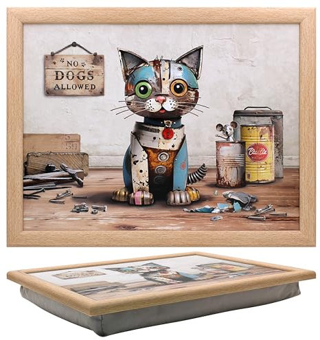 Lesser & Pavey Bug Art Scrap Kitten Laptray With Bean Bag for Serving Dishes | Lovely Lap Trays for Eating on Lap for Dinner or Breatfast | Newly Designed Food Trays for Lap