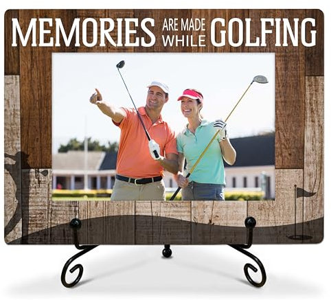 SSQBZU Memories Are Made While Golfing Picture Frame, Displays 4x6 Photo, Gifts for Golf Lovers, Friends, Family, etc.(063)