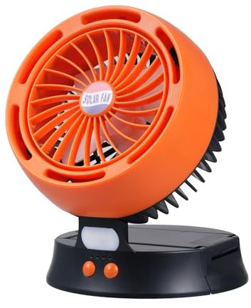 Solar-Campingventilator mit LED-Leuchten, Tischventilator mit abnehmbarem Solarmodul, bürstenloser Motor, leiser Ventilator, batteriebetrieben oder Typ C, Plug-and-Play, für Outdoor-Camping, Angeln