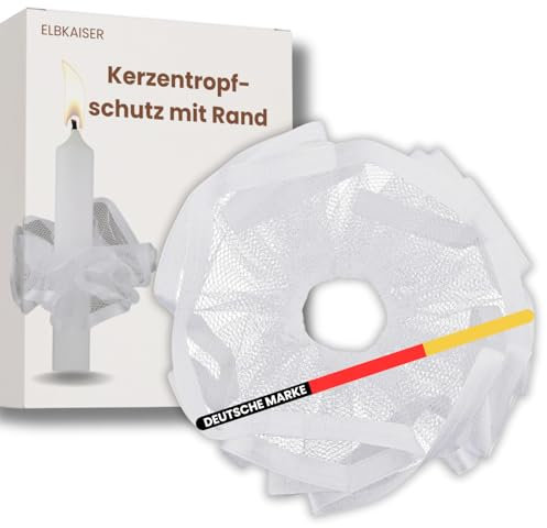 ELBKAISER - Kommunionkerze Tropfschutz mit Umrandung | Tropfschutz Kommunionkerze | Tropfschutz Kerze & Tropfenfänger Kommunionkerze | Tropfschutz Taufkerze & Kerzentropfschutz | Tropfschutz Kommunion
