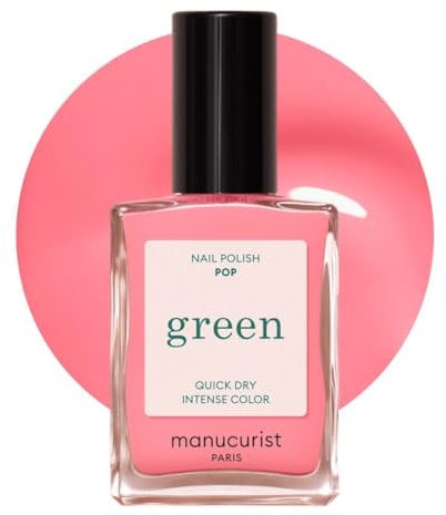 Manucurist Green Nagellack Pastell Rosa - Klassischer, natürlicher 9-Free-Nagellack Pop - Veganer Nagel Lack mit natürlichen Inhaltsstoffen (84%) - Maniküre - Nagelpflege - 15 ml