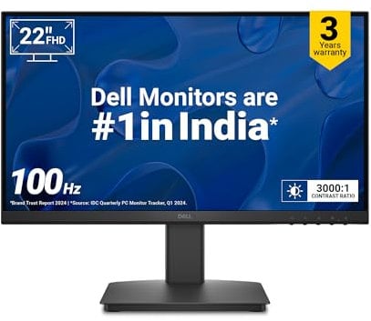 Dell 22 Écran PC - SE2225HM, Full HD (1920x1080), 100Hz, VA, 5ms, VESA (100x100mm), HDMI, VGA, Garantie 3 Ans, Noir