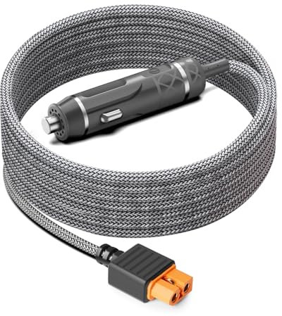 KFD XT60i Auto Ladekabel Ladegerät für EF ECOFLOW DELTA 2 Max Tragbare Powerstation DELTA 3 Plus RIVER 2 MAX Anker SOLIX C300 1000 DJI Power 1000 16AWG DC 12V/24V KFZ Netzteil Zigarettenanzünder 1,5M