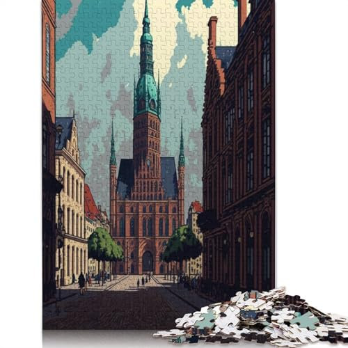 Rostock Pixel Art Puzzle, lustiges Premium-Puzzle aus Karton für Jungen oder Mädchen, 1000 Teile (26 x 38 cm)