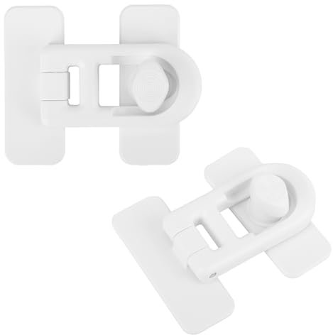 BOXOB 2pcs Baby Proof Toilet Locks, White Toilet Seat Locks for Toddlers with Adhesive Easy Installation Bathroom Accessories for Most Toilets