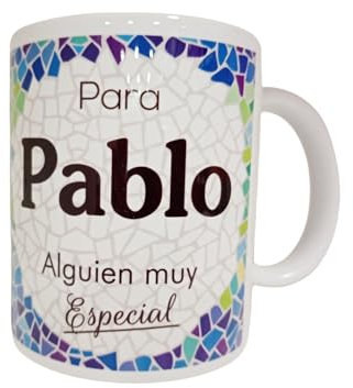 Panda Home Taza Personalizada con Nombre – Regalos Personalizados con Nombre y Texto – Tazas con Frases Originales y Divertidas – Personaliza con Nombres, Fechas o Mensajes Únicos-PABLO