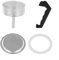 Opatiny Kit de piezas de aluminio para cafetera, componentes de olla Moka, mango de filtro, embudo, juego de repuesto para estufa espresso (9 tazas)