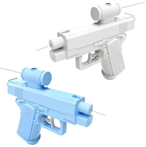 Witz Wasserpistole Zwangs Zweiweg,Wasserpistole Spritzpistole Wasser Pistole Umkehrte Wasserpistolen Sprühen von vorne und zurück Wasserspritzpistole Spritzpistole Wasserspritze für Kinder (Weiß,Blau)