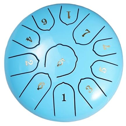 LOMUTY Zungentrommel C Dur, 6 Zoll 15 cm 11 Noten Regentrommel, Stahlzungentrommel für Klangheilung, Meditation, Musikalische Bildung und Yoga, Steel Tongue Drum als Geschenk, Blau