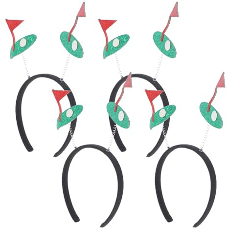 Hohopeti Sportstirnbänder 4 Stück mit Golfball Motiv Elastische Haarbänder für Mädchen Atmungsaktiv und Sicherer Sitz bei Sportevents und Golfpartys