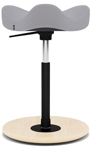 Varier Move Ergonomischer Stehhocker höhenverstellbar für Stehschreibtisch | Höhenverstellbarer Stehhocker mit runder Basis, die für aktives Sitzen pendelt; aktiviert Körpermitte und Balance