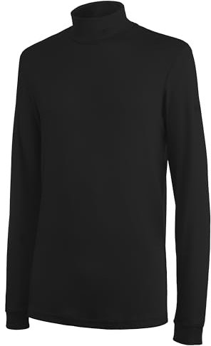 Brandsseller Herren Rollkragen Shirt – 100% Baumwolle Ski Rolli Langarm, Funktionsshirt für Sport & Freizeit 54 Schwarz