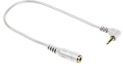 Hama Kabeladapter 2,5-mm-Klinkenstecker - 3,5-mm-Klinkenkupplung (vergoldete Kontakte, stereo, flexibel), Weiß