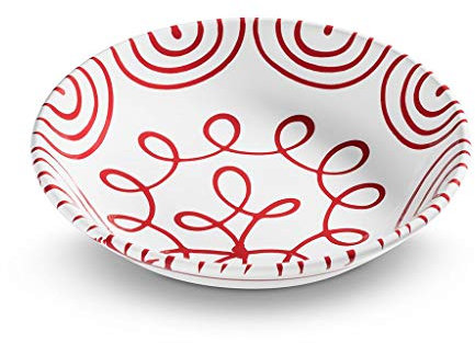 GMUNDNER KERAMIK Suppenteller, Durchmesser: 20 cm, Rotgeflammt, handgemachte Keramik aus Österreich