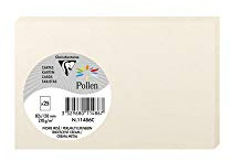 Clairefontaine 11486C - Packung mit 25 Karten Pollen, 8,2x12,8cm, 210g, Elfenbein Perlmutt, ideal für Ihre Einladungen und Korrespondenz, 1 Pack
