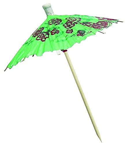 Fackelmann 58617 Lot de 20 Piques Parasol, Piques en Bois, Pique Mini Parasol, Piques à Cocktail, Bois, Papier, Multicolore, 10 cm