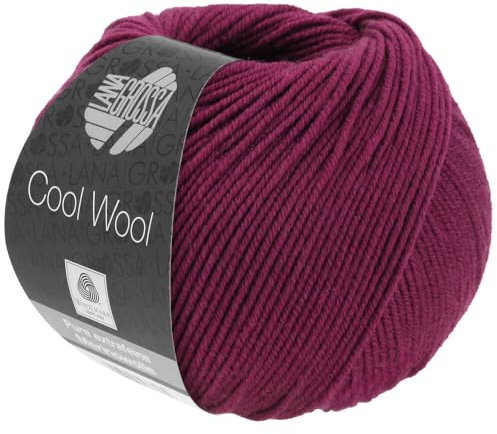 LANA GROSSA Cool Wool Uni | Extrafeine Merinowolle waschmaschinenfest und filzfrei | Handstrickgarn aus 100% Schurwolle (Merino extrafein) | 50g Wolle zum Stricken & Häkeln | 160m Garn FB 2012