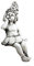 Blumenmädchen, Figur aus Steinguss, Kantenhocker