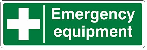 450mmx150mm Emergency Equipment Sign Rigid Plastic
