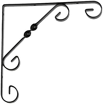 Black Decorative Metal Shelf Bracket Support Ornamental 200 x 200mm