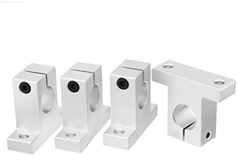 sourcing map 4pcs SK20 Aluminium Lineare Motion Schienenklemmführung Unterstützung für 20mm Durchmesser Welle