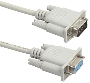 CABLEPELADO Cable serie RS232 DB9 | Impresora y comunicaciones | RS232 DB9 macho a hembra | 9 pines | Beige | 1.80 metros