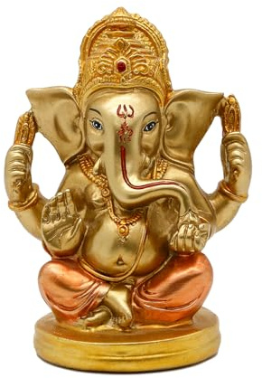 BangBangDa Indischer Gott Lord Ganesha Statue - Hindu-Gott Ganesh Idol für Auto-Armaturenbrett - Indien Hochzeit Diwali-Geschenke Meditation Yoga Raum Altar Dekoration
