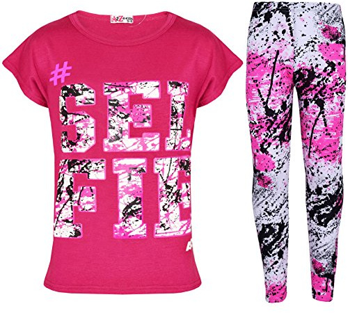 A2Z 4 Kids Girls Selfie Splash Top Leggings Set Comfortable Trendy T Shirt | Soft Feel Two Piece For Daily Comfort Outings And Light Summer Wear Age 5-13 Years