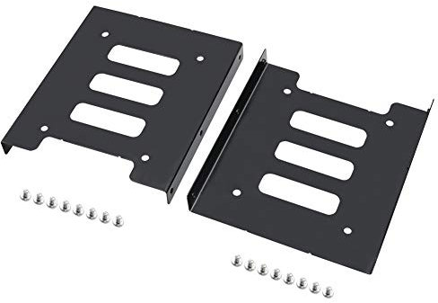 2 Pack SSD Mounting Bracket, Yeung Qee 2.5 to 3.5 SSD HDD Hard Disk Drive Bays Holder Metal Mounting Bracket Adapter for PC