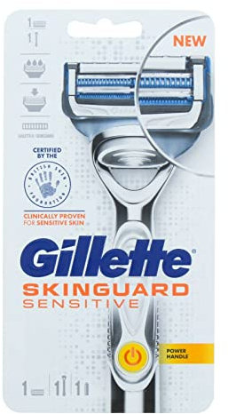 Gillette SkinGuard Sensitive Nassrasierer Herren, Rasierer + 1 Rasierklinge mit Hautschutz, Geschenk für Männer