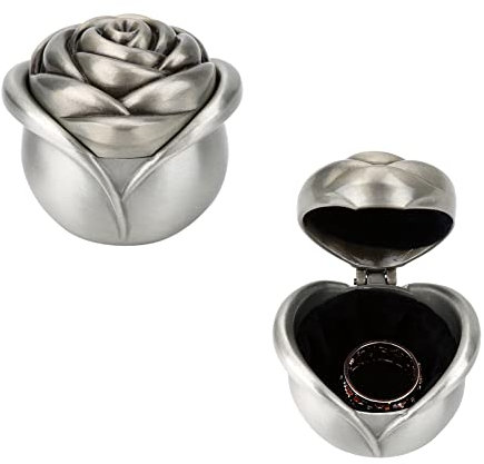 Hztyyier Schmuckschatulle Klein, Schmuckdose aus Metall, Antik Metall Ehering Schmuckschatulle