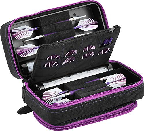 Casemaster by GLD Products Plazma Pro Darttasche schwarz mit Amethyst-Reißverschluss und Handyfach