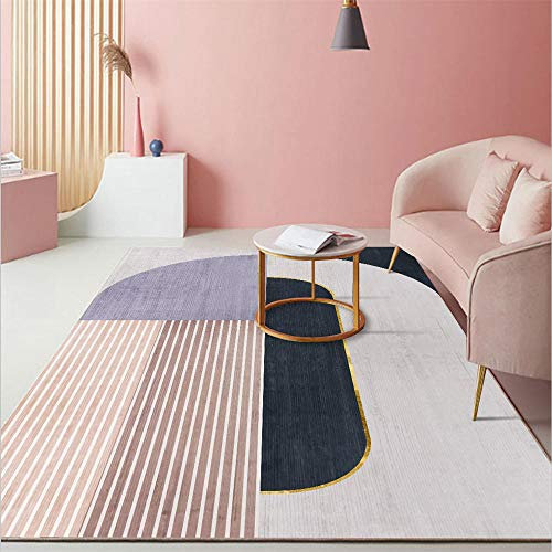 Teppiche Leicht Zu Reinigen Multi-Size Teppich Rosa braun lila einfaches Design mit weißer Linie Dekoration Überschaubar Schlafzimmer Teppiche 80 * 160cm