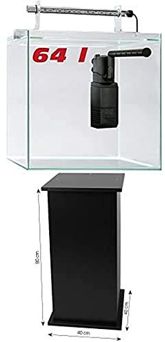 Sera Scaper Cube 64 l Startset modernes Nano Glas Aquarium mit LED-Beleuchtung und Filter