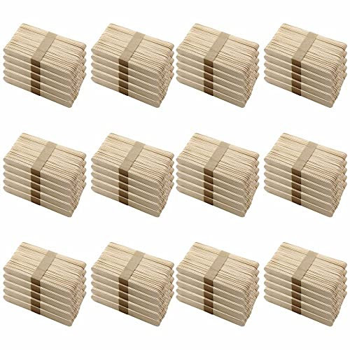 3 Ace Crafts 3000 Natural Lollipop Sticks, Smooth Wooden Lolly Sticks, Lollipop Stick for Ice Cream, Waxing Spatulas & Craft Sticks for School Craft, Popsicle Sticks, Glue Spreader Stick, Mixing Stick
