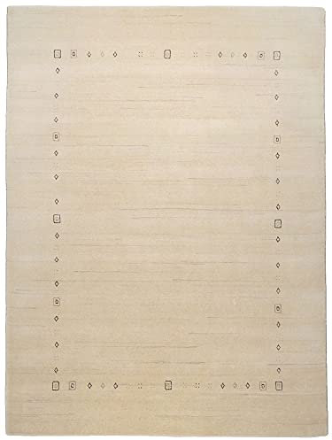 Moderner Gabbeh Teppich | Nachhaltig handgefertigt aus 100% Schurwolle mit Wollsiegel und Rugmark | 250 x 300 cm; Farbe: Beige | THEKO die markenteppiche - Lori Dream
