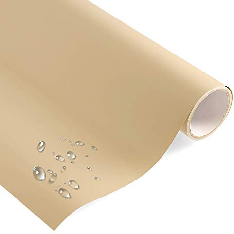 timalo® Premium Möbelfolie selbstklebend uni matt Küchenfolie Klebefolie zum Bekleben von Möbel, Türen PVC Folie Küche Bastefolie Türfolie | Dunkelbeige-M-500x63cm