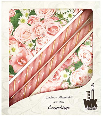 Auswahl Motiv - Deko Geschenk Set - Kerzen + Servietten - Frühling Blumen - handverziert [Serie 1/Motiv 007]
