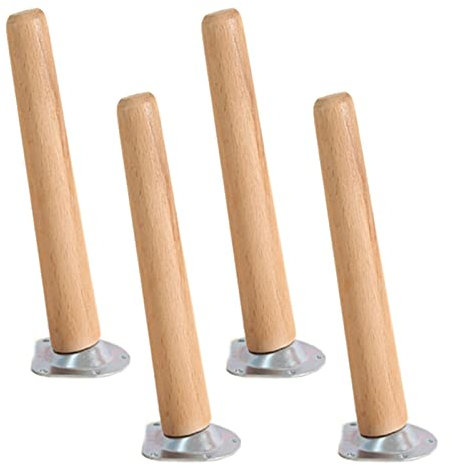 4 Stück Tischbeine Holz, Schräge Möbelbeine, Buchensofabeine, Ersatzmöbelfüße Für Schränke, Esstische, Tischfüße, Möbelfüsse Mit Schrauben Und Montageplatten,Wooden-5cm/1.97in