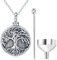 Baum des Lebens Urne Halskette für Asche, 925 Sterling Silber Lebensbaum Memorial Medaillon Asche Anhänger mit Kette, Feuerbestattung Schmuck für Frauen Mädchen