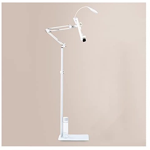 Adjustable Reading Book Floor Bracket Long Arm Table Bed Reading Book Stand Multi Angle Rotation Adjustable Reading Book Floor Holder,Heavy Duty Floor Multi-function Bookstand ( Size : With lamp )
