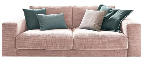KAWOLA Sofa Cordsofa 2 Sitzer Madeline Couch rosa Gepolstert Relaxsofa 230x60x120 BxHxT