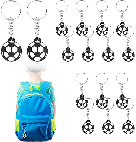 SIYINGSAERY 16 PCS Porte-Clés de Mini Football 2.5cm Porte Clef Football en PVC Porte Clé Football Porte-Clés Ballon de Football pour Prix Décorations