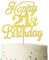 Xsstarmi 1 Pack Happy 21st B'Day Cake Topper Glitter 21 & Fabulous Cheers to 21 Years Old B'Day Cake Pick Celebrating 21st B'Day Anniversary Party Cake Decor Supplies Gold (UKXM118 Gold 21th)