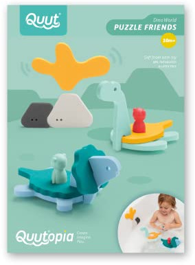 QUUT Dino World Badespielzeug Puzzle Freunde Geschenk: EIN Umweltfreundliches, Entwicklungs- Abenteuer für die Badewanne - Sicher, Langlebig und Perfekt für Babys Ab 0 Monaten