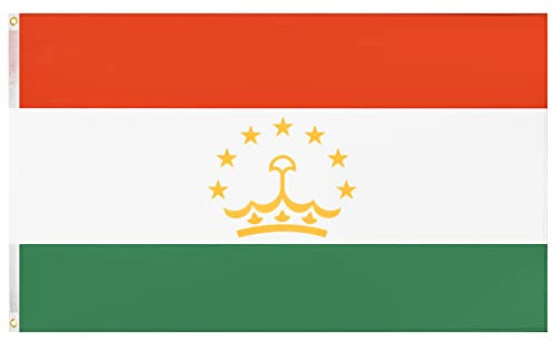 MUWO Flagge Nations Together 90 x 150 cm Nationalmanschaften, doppelseitige Gartenflagge, wetterfeste Fanflagge, Fußballflagge Polyester Länderfagge Deutschland mit Ösen (Tadschikistan)