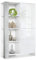 Vladon Highboard Canto, Made in Germany, hoher Schrank mit 2 Türen und 8 Fächern, Korpus Weiß matt, Fronten Weiß Hochglanz, Dekor-Paneele Beton Oxid Optik (95 x 151,5 x 36 cm)