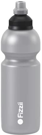 Fizzii Kinder- und Freizeittrinkflasche 600 ml, Motiv Uni, Farbe silber (auslaufsicher bei Kohlensäure, schadstofffrei, spülmaschinenfest)