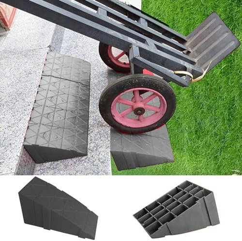 Yqyc Rampes De Trottoir, Rampes D'accès, Rampe De Seuil De Porte De Voiture Antidérapante pour Allée, Voiture, Fauteuil Roulant, Rampe De Chargement, Moto, Vélo (Color : 4 pcs, Size : 25x12x16cm)