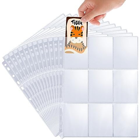 simarro Trading Card Sleeves, 360 Pockets Trading Cards Clear Collector's Sleeves Double-Sided Empty Binder Collector's Sleeves for Collecting All Types of Cards (20 Pages)
